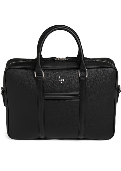 BYZ-215 F-Siyah laptop ve Evrak Çantası 36x27x7 cm Suni Deri