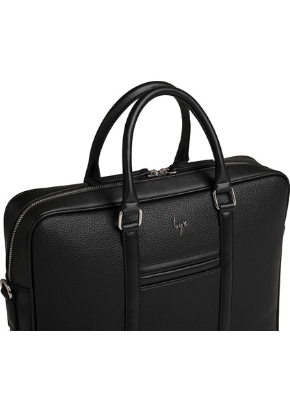 BYZ-215 F-Siyah laptop ve Evrak Çantası 36x27x7 cm Suni Deri