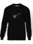 Metal Rock And Roll Guitar Heavy Baskılı Siyah Erkek Örme Sweatshirt Uzun Kol 1