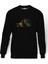 Mortal Combat Scorpion Baskılı Siyah Erkek Örme Sweatshirt Uzun Kol 1