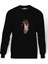 Mr Robot 2 Baskılı Siyah Erkek Örme Sweatshirt Uzun Kol 1