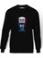 Mr Robot Baskılı Siyah Erkek Örme Sweatshirt Uzun Kol 1