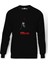 Predator Fear Is Reborn Baskılı Siyah Erkek Örme Sweatshirt Uzun Kol 1