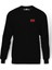 Rush Baskılı Siyah Erkek Örme Sweatshirt Uzun Kol 1