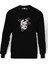 John Lennon Baskılı Siyah Erkek Örme Sweatshirt Uzun Kol 1
