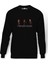 The Vampire Diaries Quotes Metal Rock Baskılı Siyah Erkek Örme Sweatshirt Uzun Kol 1