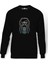 Vikings Odin Baskılı Siyah Erkek Örme Sweatshirt Uzun Kol 1