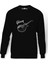 Gibson Les Paul Slash Metal Rock Baskılı Siyah Erkek Örme Sweatshirt Uzun Kol 1