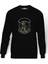 Hand Drawing Of Skull Riding Vintage Baskılı Siyah Erkek Örme Sweatshirt Uzun Kol 1
