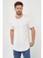 Erkek Kırık Beyaz Pis Yaka Salaş T-SHIRT-TCPS001R56S 3