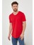 Erkek Kırmızı Pis Yaka Salaş T-SHIRT-TCPS001R57S 1