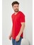 Erkek Kırmızı Pis Yaka Salaş T-SHIRT-TCPS001R57S 4