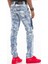 CD529 Metal Işlemeli Elle Boyanmış Mavi Erkek Jeans 5