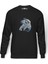 Astronot Dünyadan Uzaya Yolculuk Baskılı Füme Erkek Örme Sweatshirt Uzun Kol 1