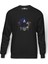 Captan America Skull Baskılı Füme Erkek Örme Sweatshirt Uzun Kol 1