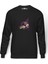 Space Unicorn Baskılı Füme Erkek Örme Sweatshirt Uzun Kol 1
