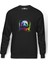 Uzaylı Panda Astronaut Panda Asronot Uzay Baskılı Füme Erkek Örme Sweatshirt Uzun Kol 1