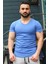 Düz Basic Saks T-Shirt 3005 1