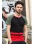 Şerit Detaylı Siyah T-Shirt 3014 1