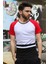 Şerit Detaylı Beyaz T-Shirt 3014 2