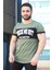 Baskı Detaylı Haki T-Shirt 3013 2