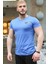 Arma Detaylı Saks T-Shirt 3037 1