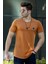 Yırtık Detaylı Camel T-Shirt T4002 1