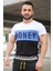 Renk Bloklu Yazı Detaylı Beyaz T-Shirt 3077 1