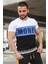 Renk Bloklu Yazı Detaylı Beyaz T-Shirt 3077 2