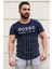 Bisiklet Yaka Çizgi Detaylı Lacivert T-Shirt 2863 2