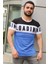 Baskılı Saks T-Shirt 2974 1