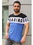 Baskılı Saks T-Shirt 2974 2