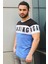 Baskılı Saks T-Shirt 2974 4