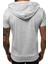 Yırtık Detaylı Gri Kapüşonlu T-Shirt 3069 3