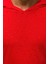Yırtık Detaylı Kırmızı Kapüşonlu T-Shirt 3069 3
