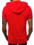 Yırtık Detaylı Kırmızı Kapüşonlu T-Shirt 3069 4