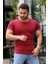 Bisiklet Yaka Bordo Basic T-Shirt 4077 1