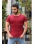 Bisiklet Yaka Bordo Basic T-Shirt 4077 2
