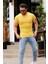 Bisiklet Yaka Sarı Basic T-Shirt 4077 1