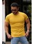 Bisiklet Yaka Sarı Basic T-Shirt 4077 2