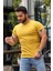 Bisiklet Yaka Sarı Basic T-Shirt 4077 3