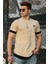 Camel Yırtık Detaylı Erkek T-Shirt 4489 1