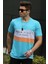 Baskılı Turkuaz Erkek T-Shirt 4499 1