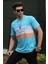 Baskılı Turkuaz Erkek T-Shirt 4499 2