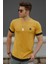 Sarı Yırtık Detaylı Erkek T-Shirt 4489 1