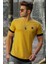 Sarı Yırtık Detaylı Erkek T-Shirt 4489 2