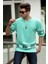 Baskılı Turkuaz Erkek T-Shirt 4483 1