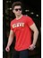 Neon Nakış Baskılı Kırmızı Erkek T-Shirt 4540 1