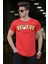 Neon Nakış Baskılı Kırmızı Erkek T-Shirt 4540 2