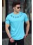 Turkuaz Nakışlı Erkek T-Shirt 4512 1